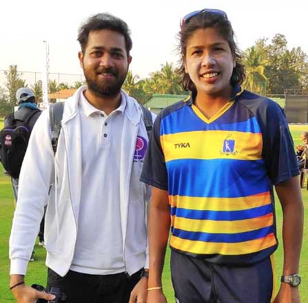 Vishal Yadav with Jhulan Goswami