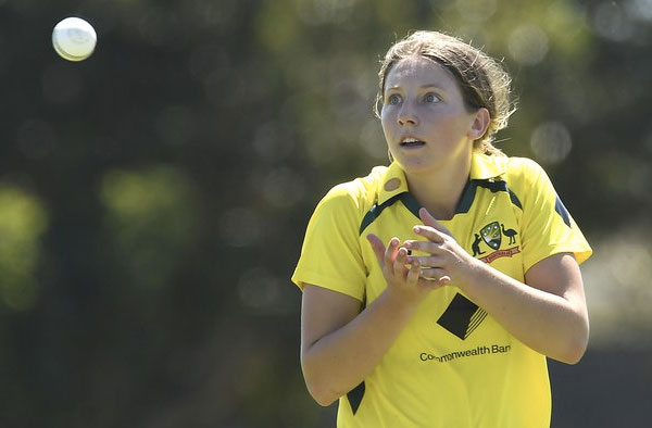Darcie Brown in action during ODI series vs India. PC: ICC/Twitter