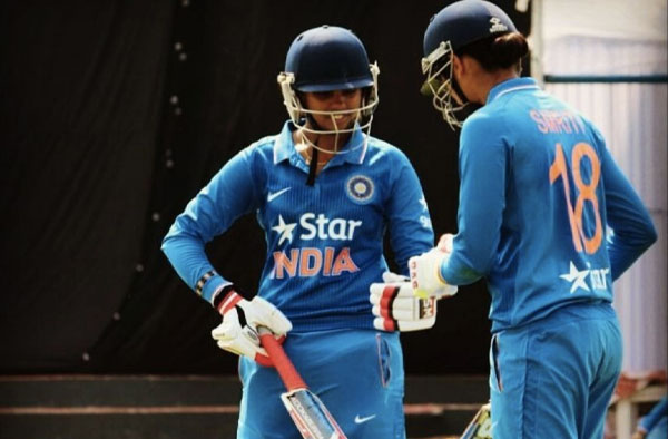 Sabbhineni Meghana in a T20I match with Smriti Mandhana. PC: Supplied