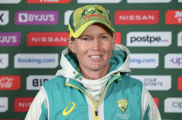 Meg Lanning in post match presentation ceremony. PC: ICC/Getty Images