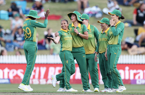 Shabnim Ismail and Ayabonga Khaka restrict New Zealand to just 228 Runs. PC: ICC/Getty Images