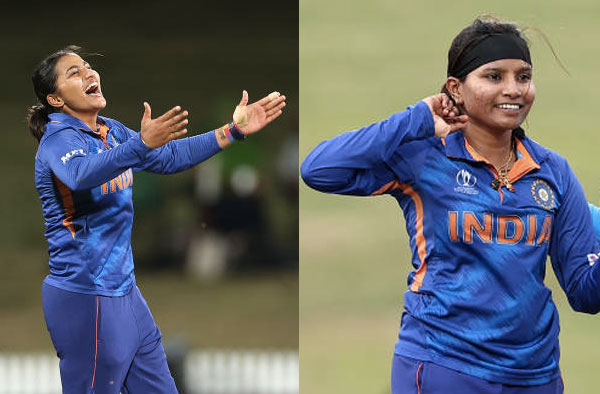 Spinners Sneh and Rajeshwari demolish Bangladesh line-up to secure 110 Run Victory. PC: ICC/Getty Images