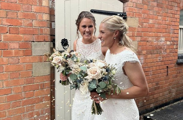 Natalie Sciver weds Katherine Brunt on 29th May 2022. PC: Twitter