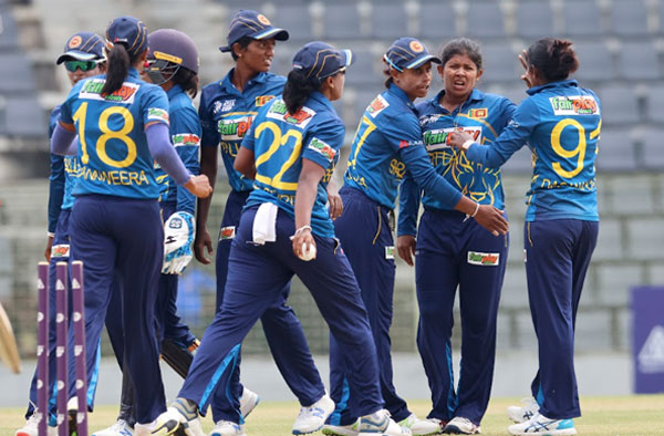 Sri Lanka beat Bangladesh by 3 Runs in a rain-affected encounter, confirms Semi-Final spot. PC: Asian Cricket Council