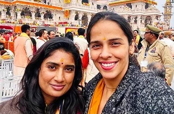 Mithali Raj attends Historic Ayodhya's Ram Mandir 'Pran Pratishtha'. PC: X-Mithali Raj