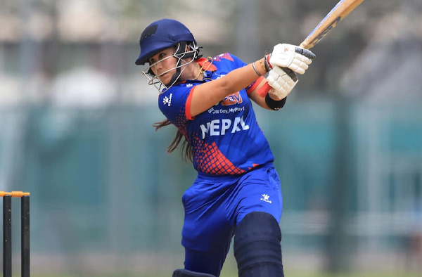 Rubina Chhetry’s unbeaten 118 and 3/2 demolishes Maldives. PC: Getty