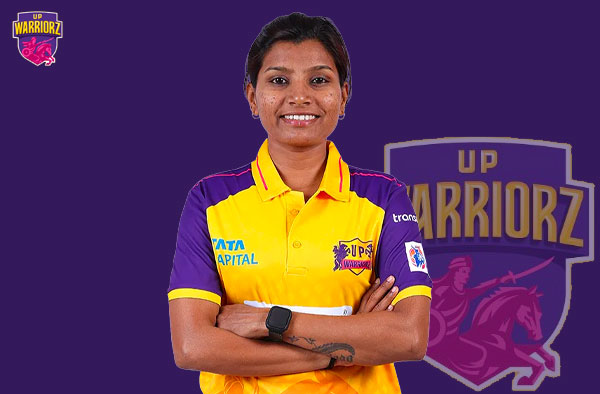 Rajeshwari Gayakwad for UP Warriorz in WPL. PC: Female Cricket