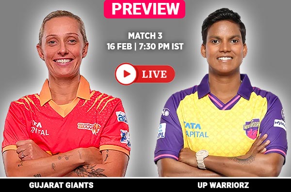 Match 3: Gujarat Giants vs UP Warriorz | Squads | Players to Watch | Fantasy Playing XI | Live Streaming | Pitch Report