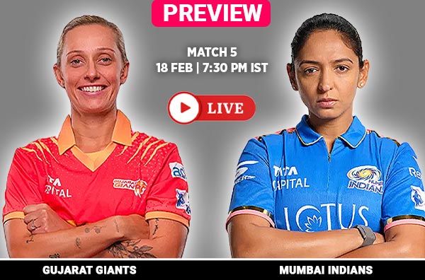 Match 5: Gujarat Giants vs Mumbai Indians | Squads | Players to Watch | Fantasy Playing XI | Live Streaming | Pitch Report