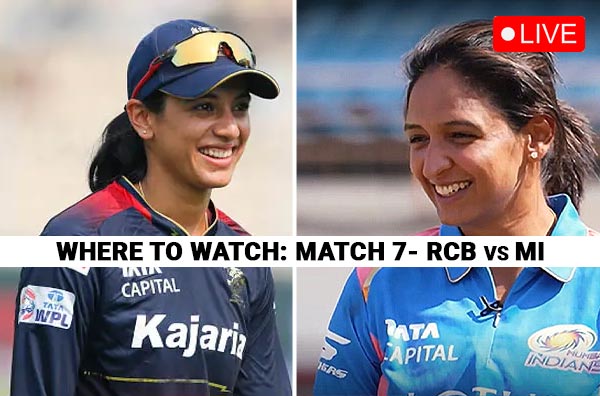 Where to Watch Match 7 of WPL 2025 – Royal Challengers Bengaluru vs Mumbai Indians? Live Streaming Details