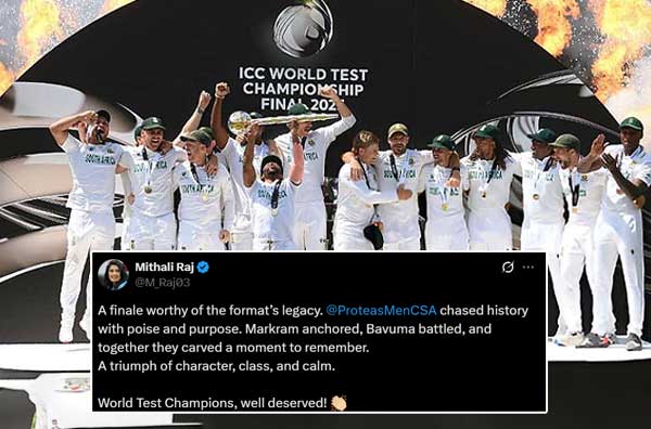 See Reactions: 27 Years of Near-Misses End as South Africa Wins 2025 WTC Final