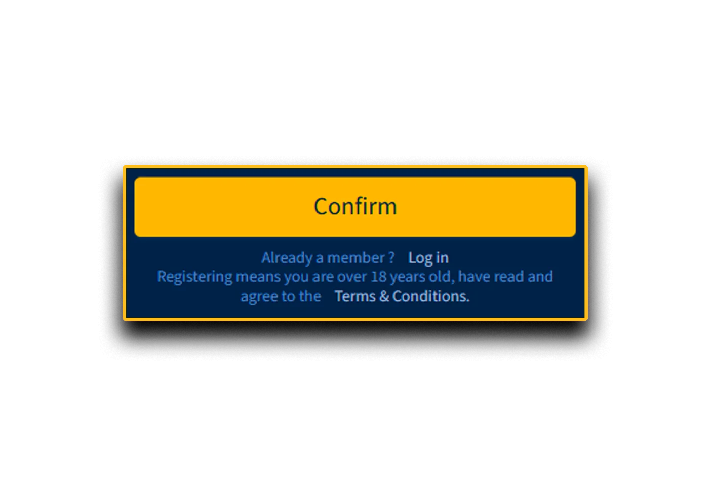 Registration confirmation button